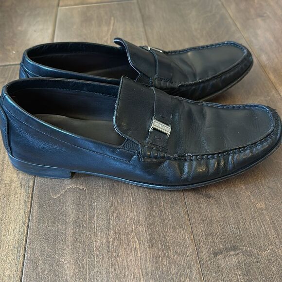 Bruno Marlo Davee Black Leather Loafers 8.5 - Picture 4 of 7